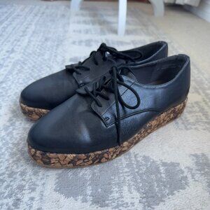 Matt & Nat Hall Black Oxford Cork Platform Shoes
